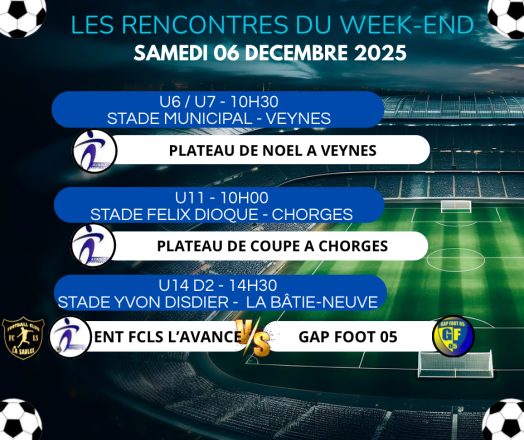 📣 ⚽️ Les matchs du week-end arrivent !