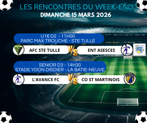 Copie de ANNONCES MATCHS SAMEDI