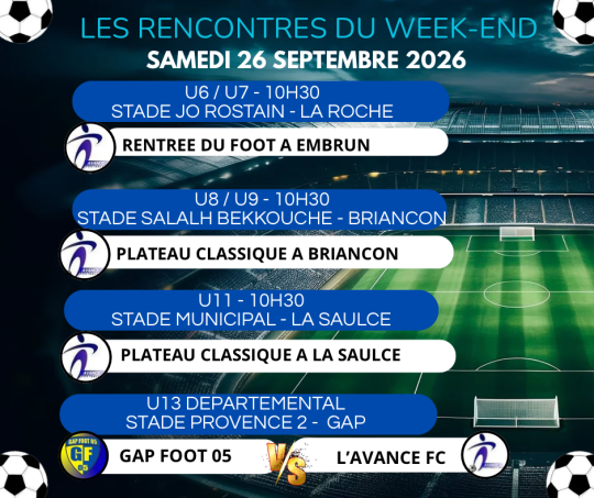 ANNONCES MATCHS SAMEDI